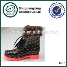 women rubber rain boots rain boots singapore warm/B-817